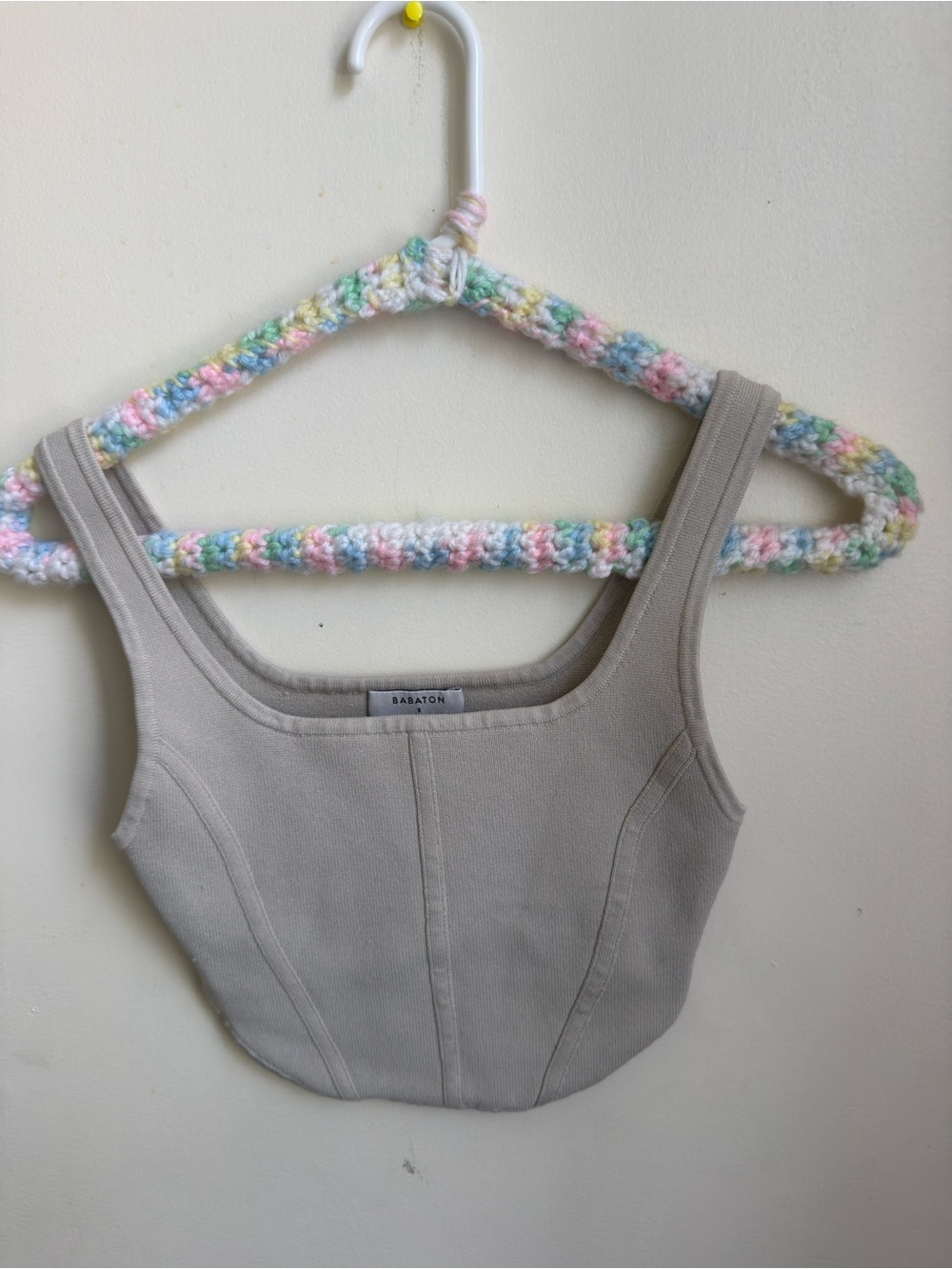 Babaton Neutral Taupe Ribbed Tank